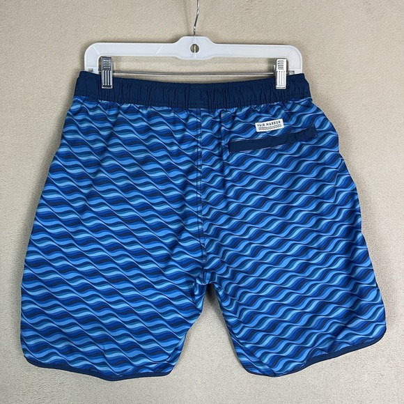 Fair Harbor Short Mens M Blue Wave Lined Drawstring Waist Stretch Swim Trunk - Picture 10 of 11